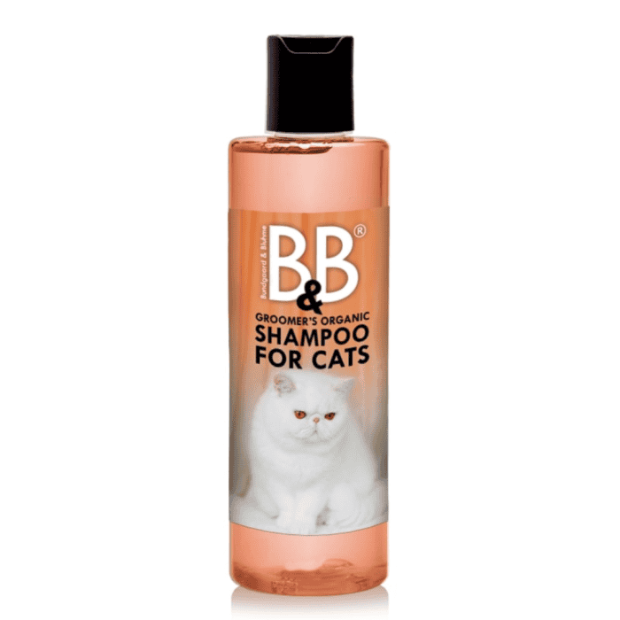 Katteshampoo med økologisk mandelolie og morgenfrue. Vasker nænsomt og effektivt uden at ændre strukturen. 250 ml