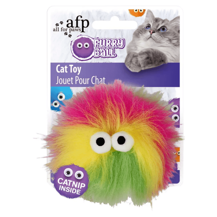 Furry Ball - Fluffy Ball Gul med Catnip