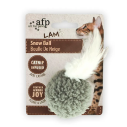Snebold med Fjer og Catnip Grå